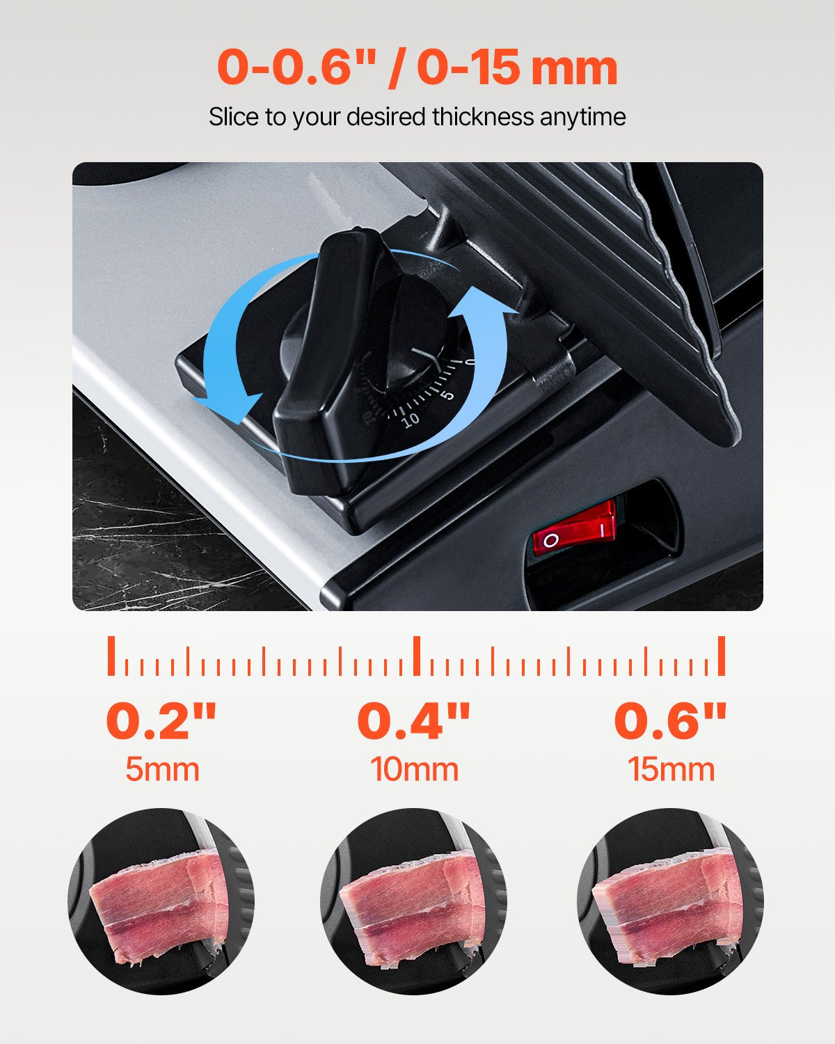 Meat Slicer 180W 7.5" Electric Deli Food Slicer For Frozen Meat Bread Cheese