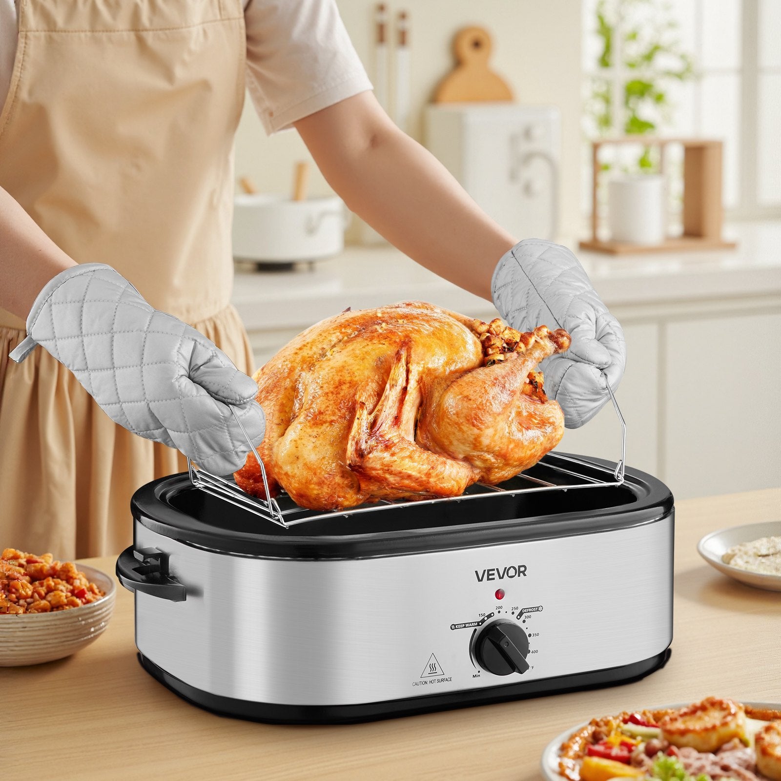 Electric Roaster Oven 20QT Electric Roasting Pan With Self-Basting Lid